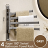 Rotatable Towel Rack  Wall Mounted Space Aluminum Towel Holder 1 To 5 Bar Options 8