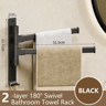 Rotatable Towel Rack  Wall Mounted Space Aluminum Towel Holder 1 To 5 Bar Options 11