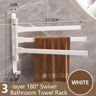 Rotatable Towel Rack  Wall Mounted Space Aluminum Towel Holder 1 To 5 Bar Options 17