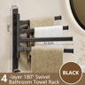 Rotatable Towel Rack  Wall Mounted Space Aluminum Towel Holder 1 To 5 Bar Options 13