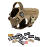 Military Large Dog Harness Set  Tactical Vest With Collar Leash Bags And Patches 7