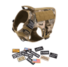 Military Large Dog Harness Set  Tactical Vest With Collar Leash Bags And Patches 9