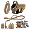 Military Large Dog Harness Set  Tactical Vest With Collar Leash Bags And Patches 16
