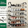 MultiLayer Dustproof Shoe Rack  Black Home Shoe Cabinet Storage With Double Shelves 7