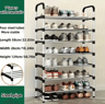 MultiLayer Dustproof Shoe Rack  Black Home Shoe Cabinet Storage With Double Shelves 9