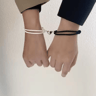 LATS Magnetic Couple Bracelet Set  2Piece Black  White Hand Rope Matching Bracelets For Friends Cou 5