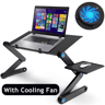 Adjustable Laptop Table Stand Portable Lap Desk With Mouse Pad And Cooling Holder 7
