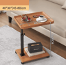 Adjustable Rolling Overbed Table Mobile Bedside Laptop Desk With 360 Rotatable Tray 6