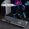 EWEADN Retro Punk Typewriter Blue Switch Mechanical Keyboard With All Metal Panel Wired USB For Gam 6
