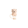 Cute Teddy Bear Silicone Straw Cover For Stanley Cup  10mm Reusable DustProof Straw Topper 5