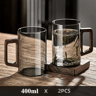 400ml HeatResistant Glass Tea Cup With Walnut Handle  Elegant Coffee  Office Drinking Mug 7