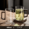 400ml HeatResistant Glass Tea Cup With Walnut Handle  Elegant Coffee  Office Drinking Mug 8