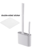 WallMounted Silicone Toilet Brush With Holder  Long Handle Hygienic Bathroom Cleaning Tool 6