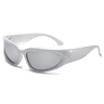 Y2K Oval Punk Sunglasses Mirror Lens UV400 Retro Unisex Statement Shades 5