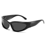 Y2K Oval Punk Sunglasses Mirror Lens UV400 Retro Unisex Statement Shades 6