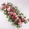 Luxury White Rose  Pampas Grass Flower Row For Elegant Wedding Decor 6