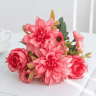 Lifelike Silk Dahlia Rose Daisy Bouquet For Home  Event Decor 7