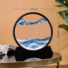 12Inch 3D Moving Sand Art Picture  Round Glass Flowing Sandscape Decor 6