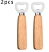 BarEdge Wooden Handle Bottle Opener Stainless Steel HeavyDuty Bartender Tool For Beer  Soft Drinks 6