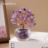 Natural Crystal Fortune Tree  Tree Of Life Feng Shui Decor With Handcrafted Gemstone Leaves 4
