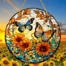 Butterfly Acrylic Suncatcher Round Window Hanging Rainbow Light Catcher Decor For Home Bedroom Gard 2