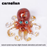 Natural Crystal Octopus Statue Reiki Stone Resin Ornament Decorative Figurine For Aquarium Home Off 5