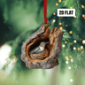 Acrylic Woodland Animal Tree Trunk Ornaments  Cute Bunny Owl  Hedgehog Christmas Hanging Decor 2