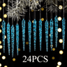 24PCS Acrylic Christmas Icicle Ornaments  Realistic Hanging Tree Decorations For Winter Decor 7