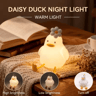 Cute Duck LED Night Light  USB Rechargeable Silicone Touch Lamp 5