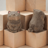 Handcrafted Wooden Cat Figurine  Cute Kitten Desk  Home Decor 9
