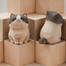 Handcrafted Wooden Cat Figurine  Cute Kitten Desk  Home Decor 13