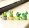 4PCS Mini Resin Succulent Cactus Set  Cute Desk  Home Decor Plants 5