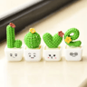 4PCS Mini Resin Succulent Cactus Set  Cute Desk  Home Decor Plants 4