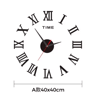 Large 3D DIY Wall Sticker Clock  Modern Frameless Silent Home Decor 4
