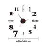 Large 3D DIY Wall Sticker Clock  Modern Frameless Silent Home Decor 1