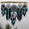 Boho Macrame Dream Catcher Set  Moon Wall Hanging Home Decor 5