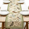 Vintage Floral Bird Linen Table Runner  Farmhouse Kitchen Dining Decor 6