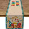 Happy Purim Linen Table Runner  Festive Jewish Holiday Carnival Table Decor 0