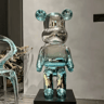 Gradient Violent Bear Statue  Luxury Resin Mirror Sculpture For Living Room Decor 7