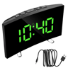 7Inch Curved LED Mirror Alarm Clock  Dimmable Digital Table Clock With Large Display 5