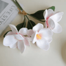 Artificial Magnolia Flower Bundle  Elegant 3Branch Silk Floral Decor For Home  Table Styling 8