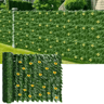 SunBloom Artificial Ivy Privacy Fence Screen With Sunflowers For Outdoor Decor 0