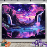 VIKAMA Fantasy Starry Sky Tapestry Glowing Waterfall Galaxy Wall Decor For Living Room 0