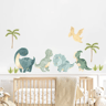 Watercolor Dinosaur Jungle Wall Stickers  Adventure Nursery  Kids Room Wall Decor 0