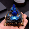 Lapis Lazuli Crystal Sphere  Pyramid Set  Elegant Blue Geometric Home Decor 2