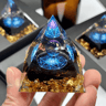 Lapis Lazuli Crystal Sphere  Pyramid Set  Elegant Blue Geometric Home Decor 5