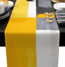Abstract Geometric Linen Table Runner For Dining Table And Modern Home Decor 0