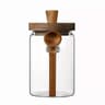 Glass Storage Jar With Bamboo Lid And Spoon For Coffee Beans Grains Spices  Dry Food 8