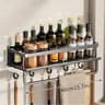 Aluminum Wall Mounted Spice Rack Shelf No Drill Kitchen Storage Organizer For Seasonings And Bathro 9