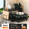 Adjustable Stainless Steel Dish Drying Rack With Drainboard Two Tier Kitchen Dish Organizer 8